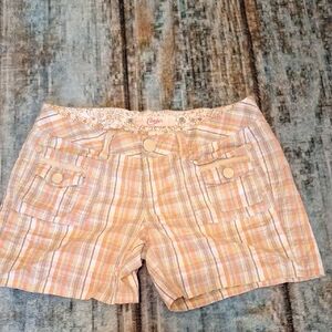 Candie's Orange and White Cargo Shorts. Size 3
